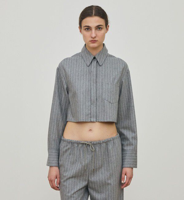 DES PRES「ウールポプリンメルトン クロップドシャツ」|シャツ・ブラウス|