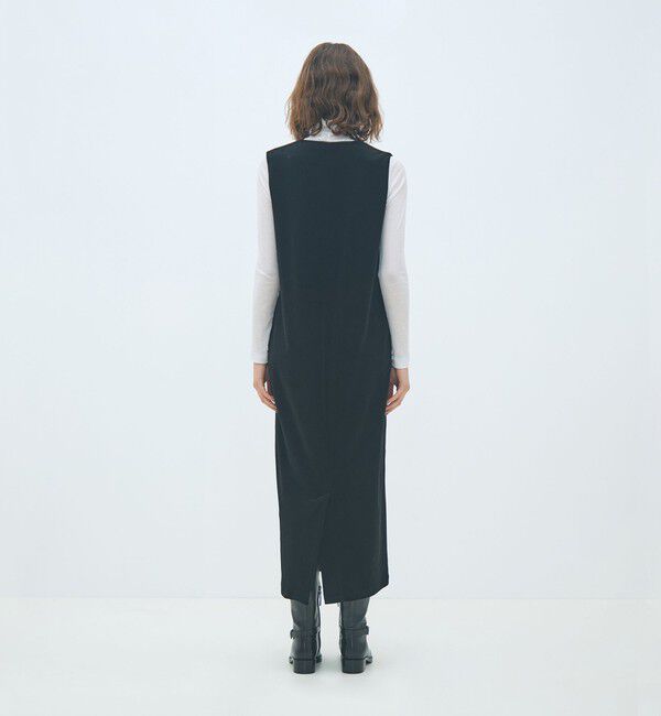 コットンポリエステルベロア Vネックワンピース（MACPHEE）｜ルミネの