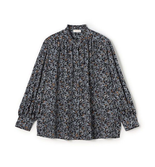 Ballsey「ブローフラワープリント フリルブラウス」|シャツ・ブラウス|16 グレー系