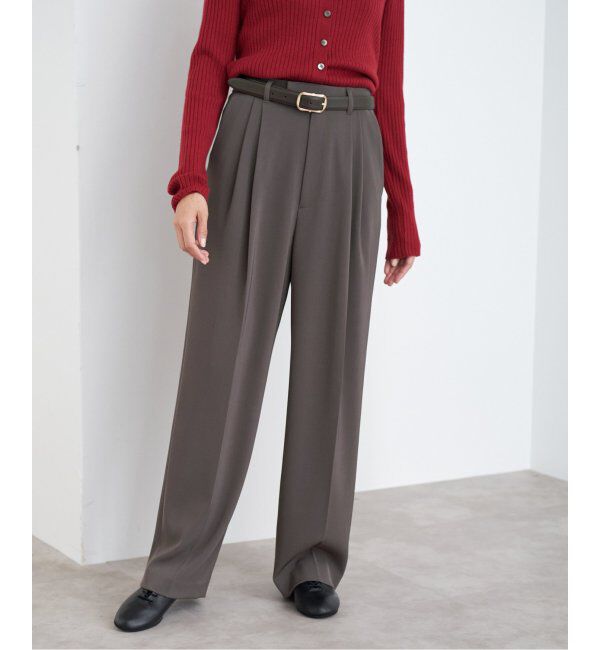 IENA「《追加2》サスペンダーツイルパンツ」|スラックス|グレー