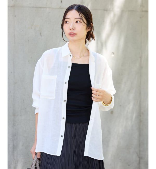 IENA「シアーメッシュ シャツ」|シャツ・ブラウス|