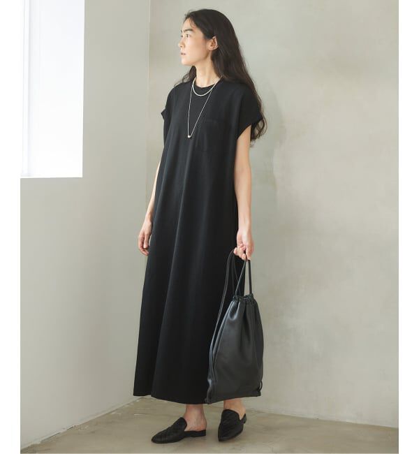 IENA「《追加》BLACK ポケットTドレス」|ワンピース|