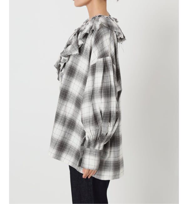 SLOBE IENA「crinkle crinkle crinkle SLOBE別注 ネルチェックラッフルブラウス CC-4025」|シャツ・ブラウス|