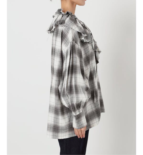 SLOBE IENA「crinkle crinkle crinkle SLOBE別注 ネルチェックラッフルブラウス CC-4025」|シャツ・ブラウス|