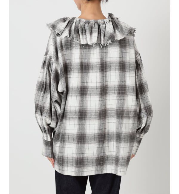 SLOBE IENA「crinkle crinkle crinkle SLOBE別注 ネルチェックラッフルブラウス CC-4025」|シャツ・ブラウス|