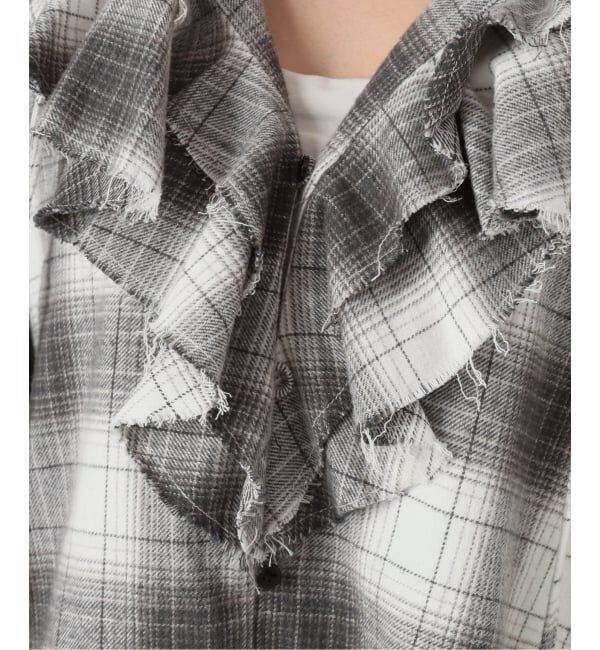 SLOBE IENA「crinkle crinkle crinkle SLOBE別注 ネルチェックラッフルブラウス CC-4025」|シャツ・ブラウス|