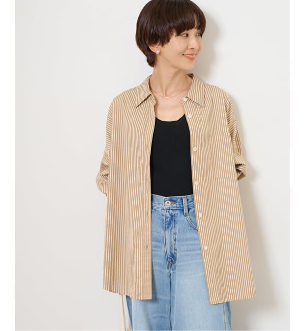 JOURNAL STANDARD relume「コンパクトコットンストライプビッグシャツ」|シャツ・ブラウス|