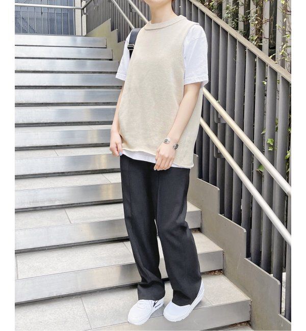 Spick and Span「コットンリネンミドルゲージノースリプルオーバー」|ニット・セーター|