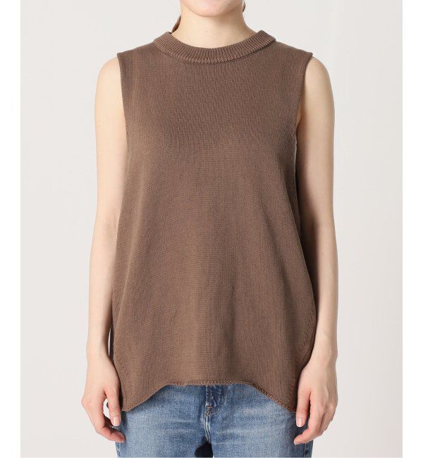 Spick and Span「コットンリネンミドルゲージノースリプルオーバー」|ニット・セーター|