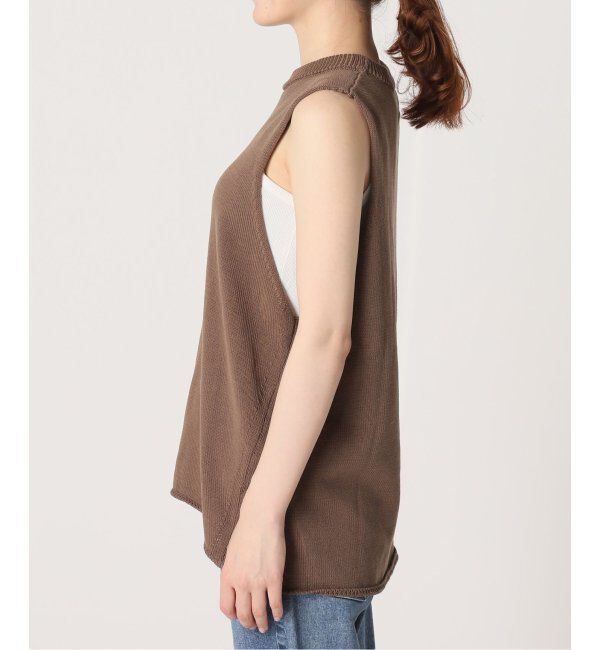 Spick and Span「コットンリネンミドルゲージノースリプルオーバー」|ニット・セーター|