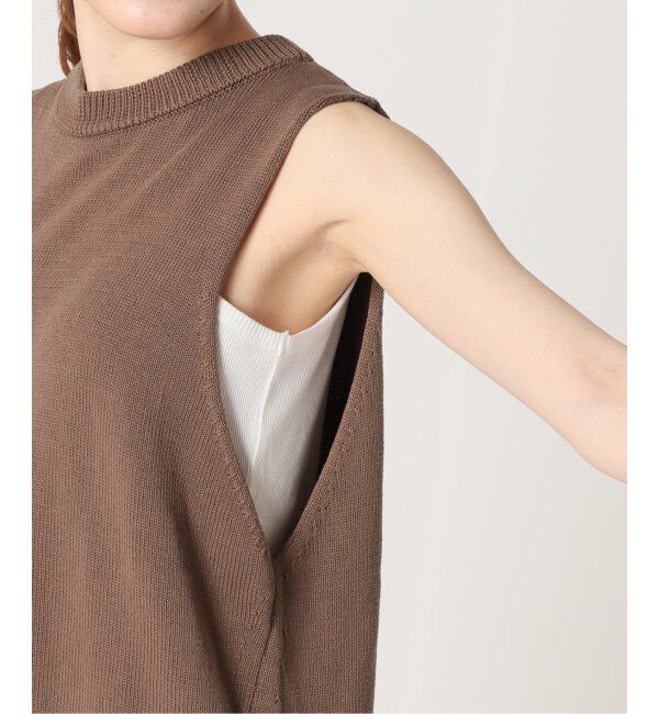 Spick and Span「コットンリネンミドルゲージノースリプルオーバー」|ニット・セーター|