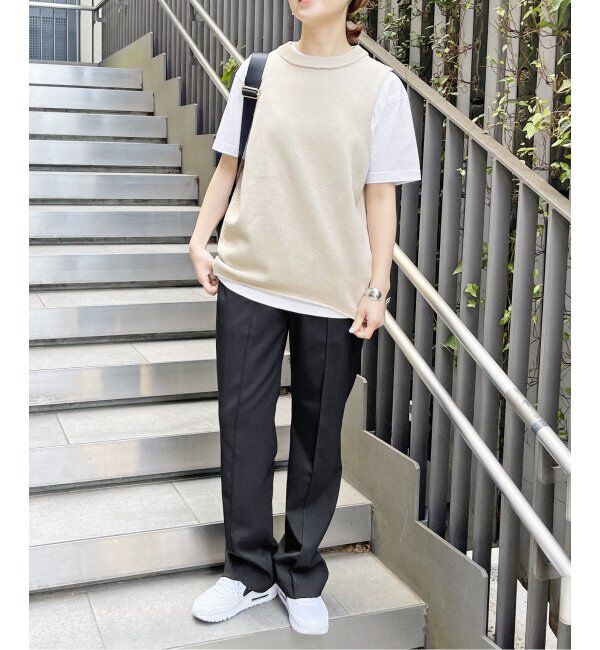 Spick and Span「コットンリネンミドルゲージノースリプルオーバー」|ニット・セーター|