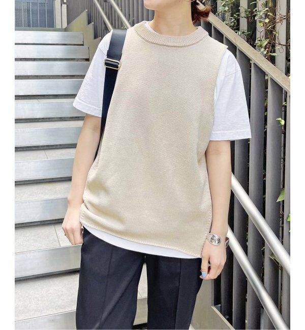 Spick and Span「コットンリネンミドルゲージノースリプルオーバー」|ニット・セーター|