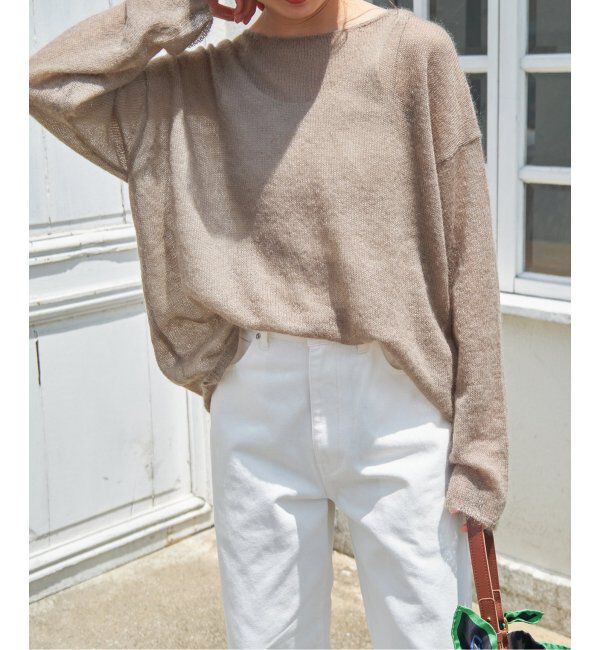 Spick and Span「《WEB限定カラー有り / 追加》ルーズモヘヤMIXボートネックニット」|ニット・セーター|