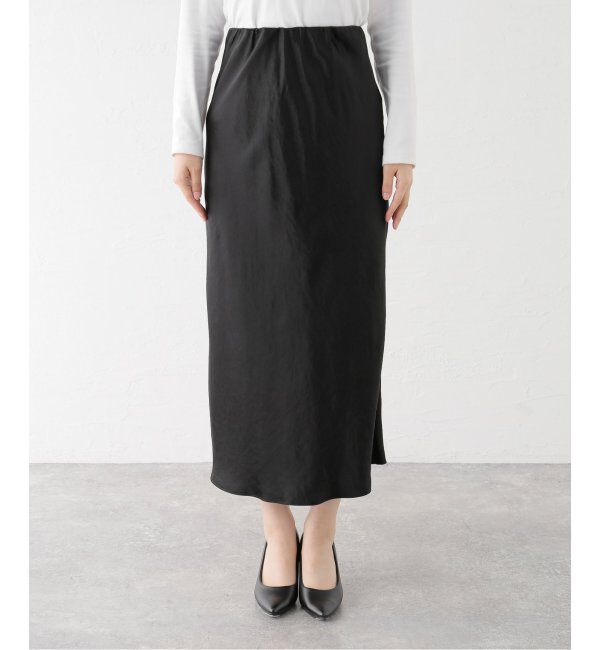 NOBLE「《追加》ナローAラインサテンスカート 2」|スカート|