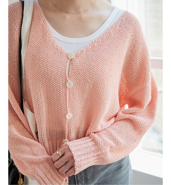 Spick and Span「ペーパーヤーンVネックカーディガン」|カーディガン|