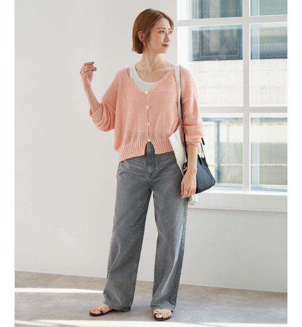 Spick and Span「ペーパーヤーンVネックカーディガン」|カーディガン|