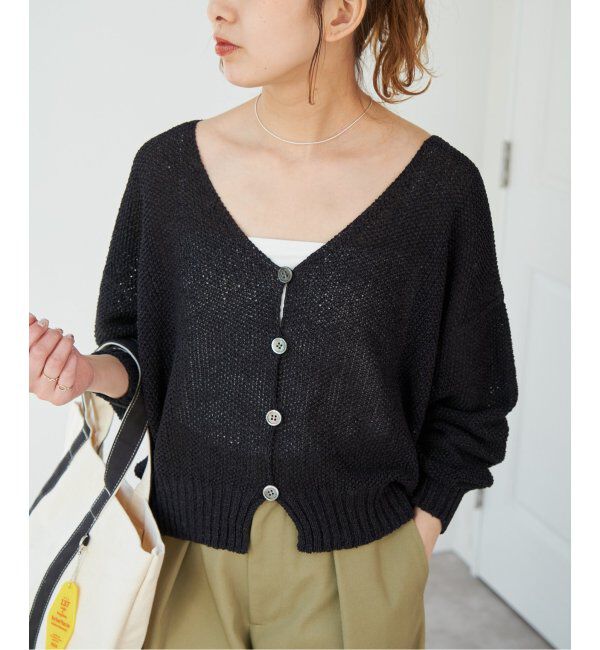 Spick and Span「ペーパーヤーンVネックカーディガン」|カーディガン|