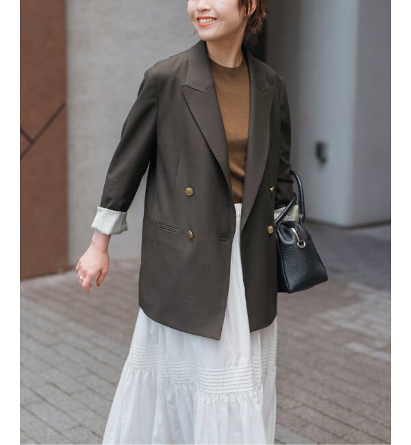 Spick and Span「ウールブレンドダブルブレストジャケット」|テーラードジャケット|