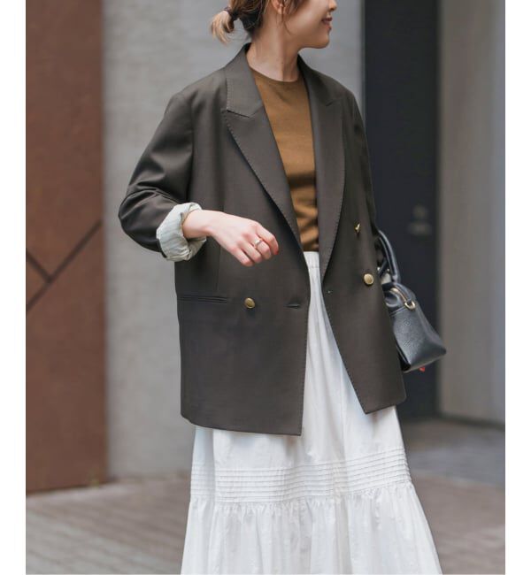 Spick and Span「ウールブレンドダブルブレストジャケット」|テーラードジャケット|