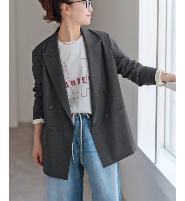 Spick and Span「ウールブレンドダブルブレストジャケット」|テーラードジャケット|