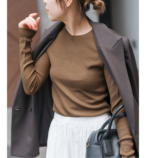 Spick and Span「ウォッシャブルシアーリブニット」|ニット・セーター|