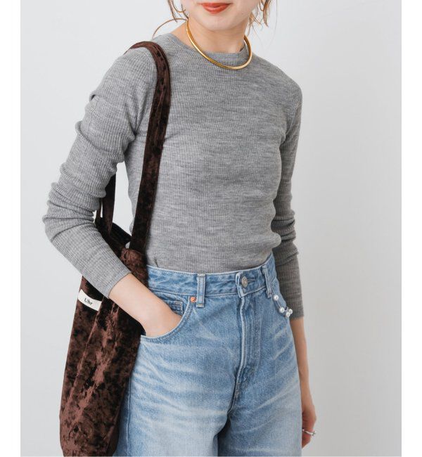 Spick and Span「ウォッシャブルシアーリブニット」|ニット・セーター|グレーA