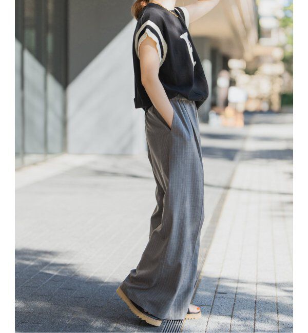 Spick and Span「《追加2》トロストレッチイージーパンツ」|スラックス|