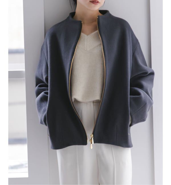 NOBLE「《追加》MTRレイズドネックジップコート」|ノーカラーコート|