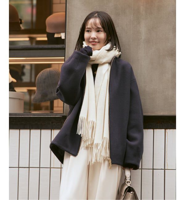 NOBLE「《追加》MTRレイズドネックジップコート」|ノーカラーコート|