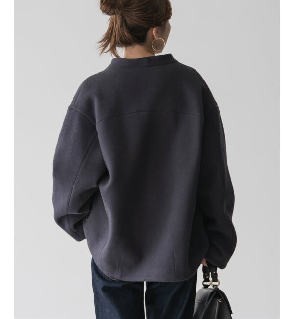 NOBLE「《追加》MTRレイズドネックジップコート」|ノーカラーコート|