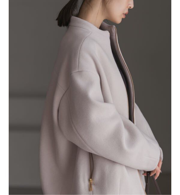 NOBLE「《追加》MTRレイズドネックジップコート」|ノーカラーコート|