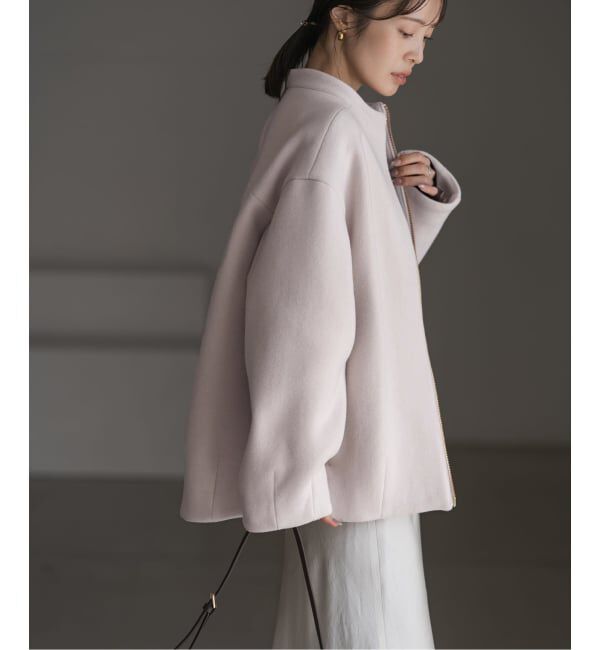 NOBLE「《追加》MTRレイズドネックジップコート」|ノーカラーコート|