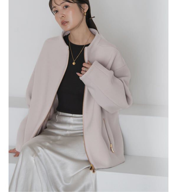 NOBLE「《追加》MTRレイズドネックジップコート」|ノーカラーコート|