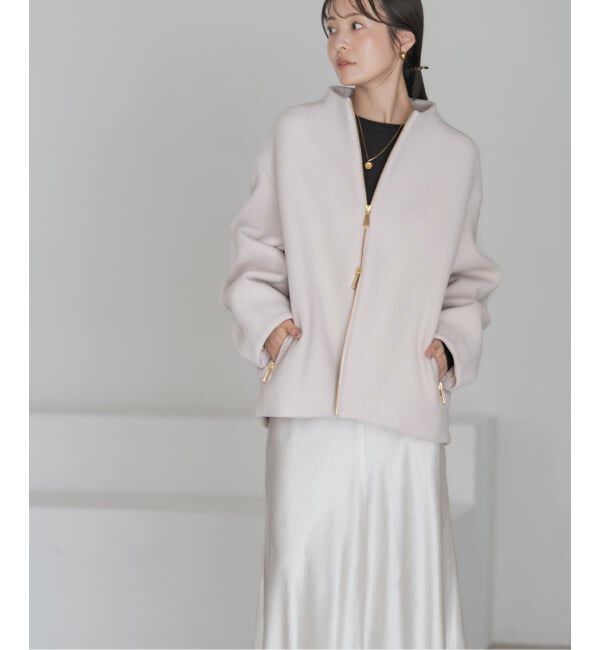 NOBLE「《追加》MTRレイズドネックジップコート」|ノーカラーコート|