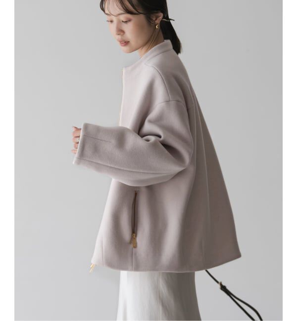 NOBLE「《追加》MTRレイズドネックジップコート」|ノーカラーコート|