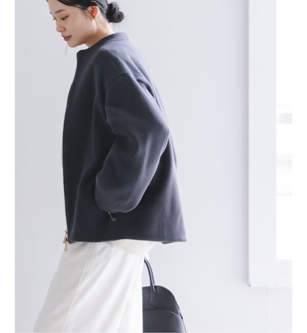 NOBLE「《追加》MTRレイズドネックジップコート」|ノーカラーコート|