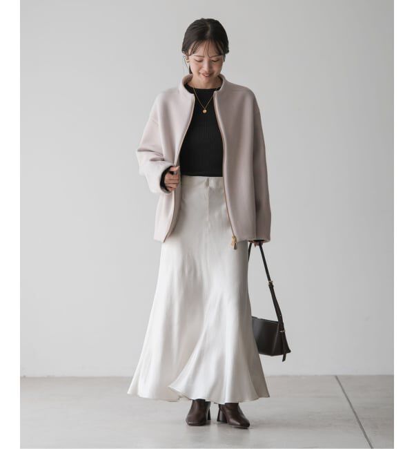 NOBLE「《追加》MTRレイズドネックジップコート」|ノーカラーコート|