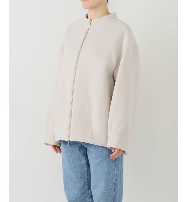 NOBLE「《追加》MTRレイズドネックジップコート」|ノーカラーコート|