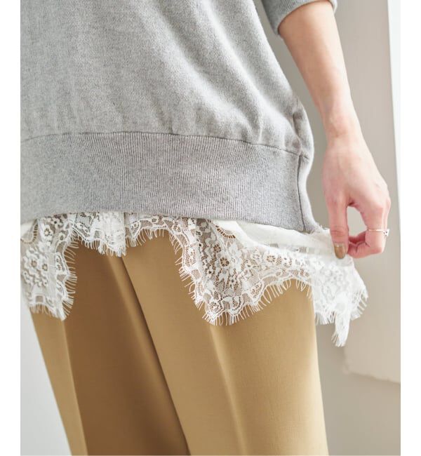 Spick and Span「《WEB限定 / 追加2予約》レースサテンチュニックキャミソール」|キャミソール|