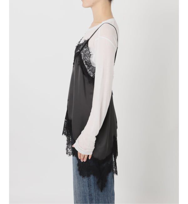 Spick and Span「《WEB限定 / 追加2予約》レースサテンチュニックキャミソール」|キャミソール|