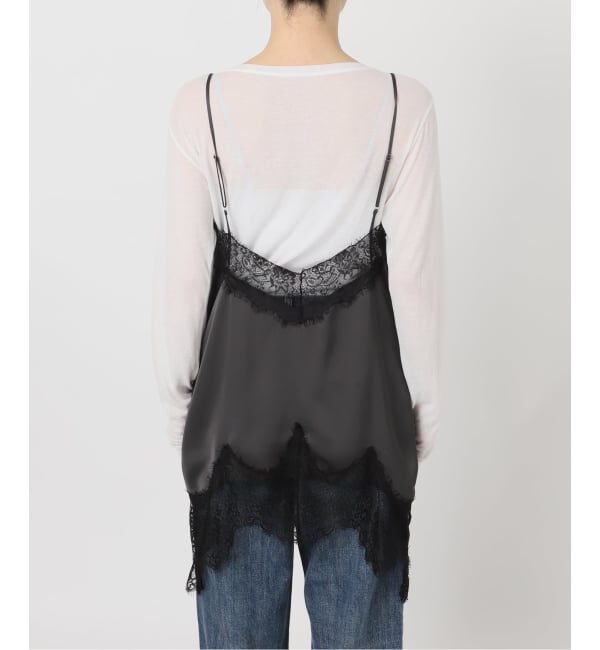 Spick and Span「《WEB限定 / 追加2予約》レースサテンチュニックキャミソール」|キャミソール|