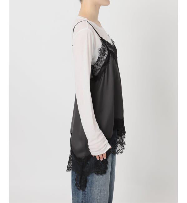 Spick and Span「《WEB限定 / 追加2予約》レースサテンチュニックキャミソール」|キャミソール|