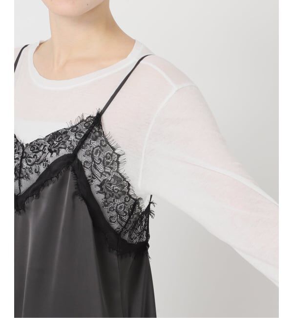 Spick and Span「《WEB限定 / 追加2予約》レースサテンチュニックキャミソール」|キャミソール|