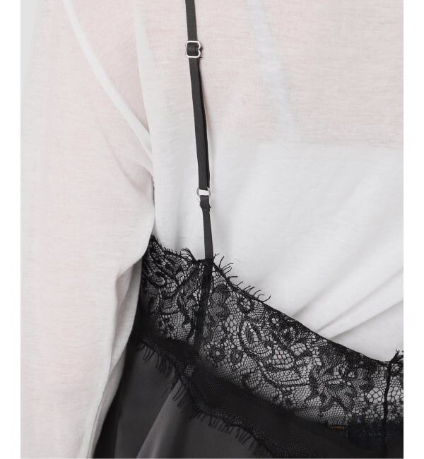 Spick and Span「《WEB限定 / 追加2予約》レースサテンチュニックキャミソール」|キャミソール|