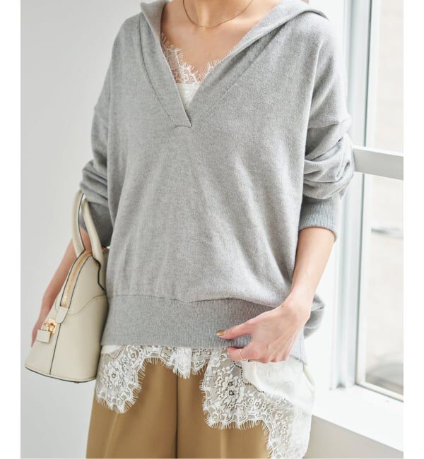 Spick and Span「《WEB限定 / 追加2予約》レースサテンチュニックキャミソール」|キャミソール|