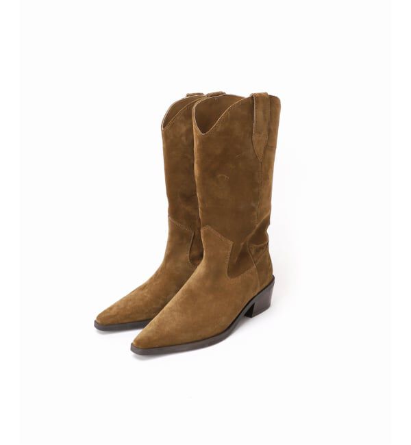  「《追加2》3.5cmレザーウエスタンブーツ」|ロングブーツ|