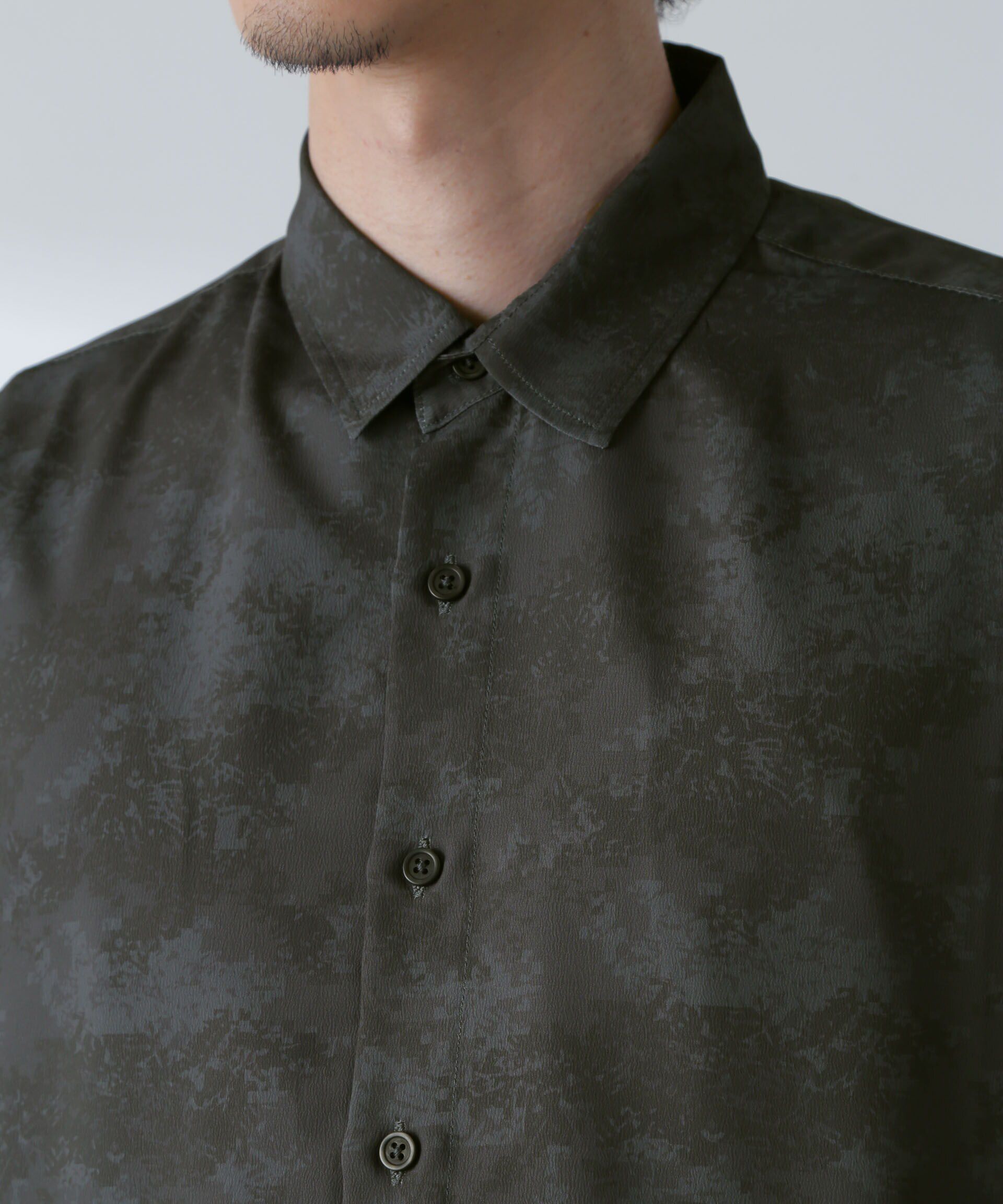 nano･universe「梨地パターンシャツ 半袖」|シャツ・ブラウス|