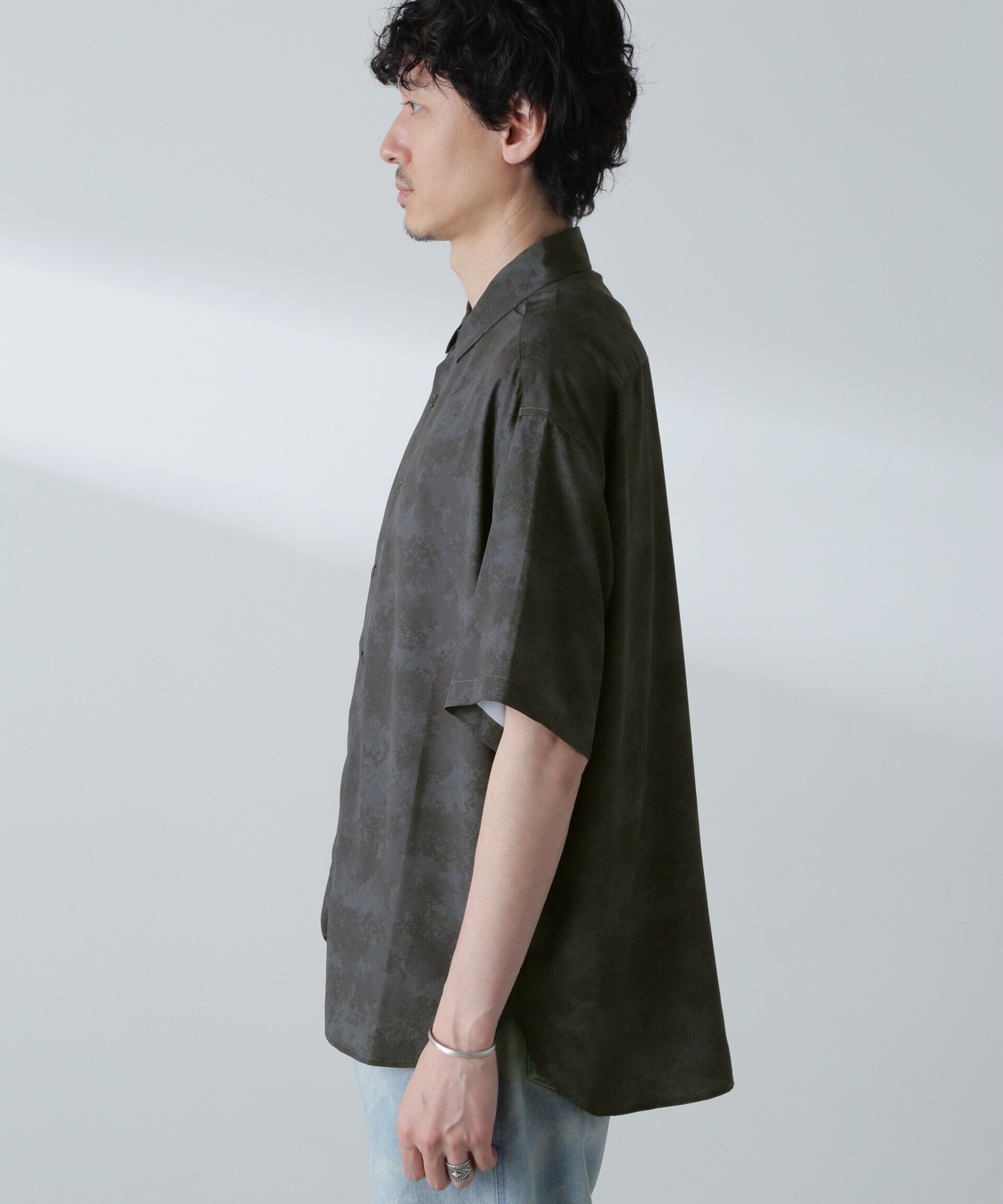 nano･universe「梨地パターンシャツ 半袖」|シャツ・ブラウス|