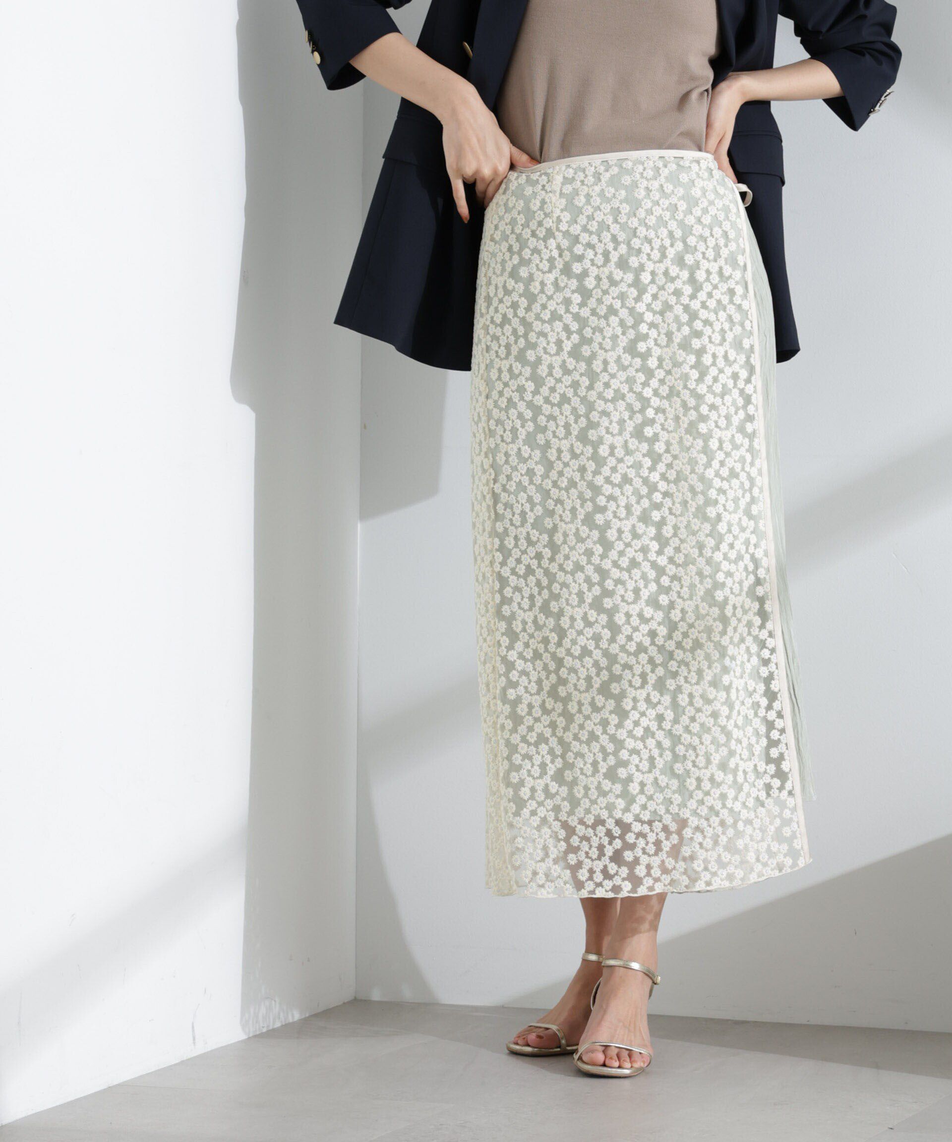 nano･universe「レースラップスカート」|スカート|